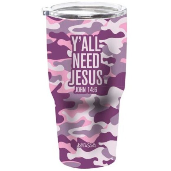 Kerusso 30 oz Stainless Steel Tumbler - "Y'all Need Jesus"